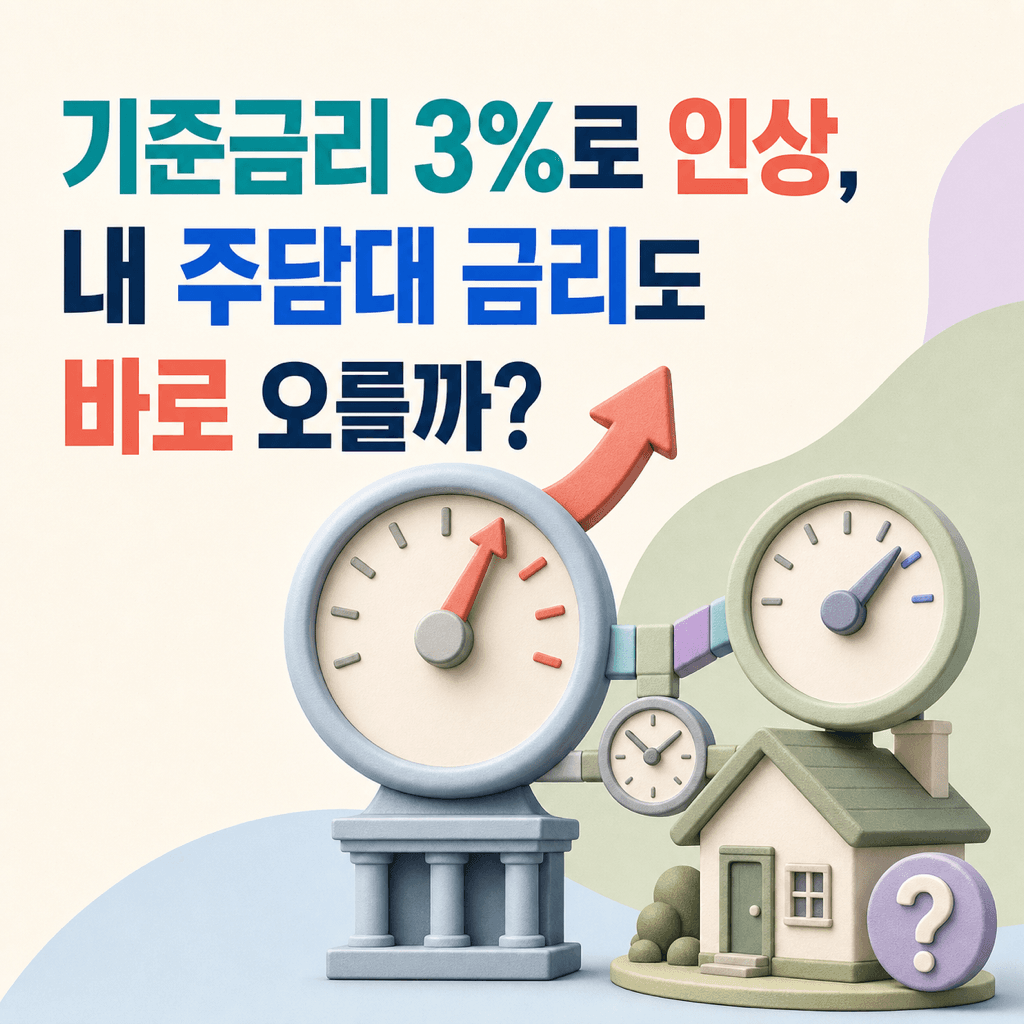 기준금리 3%로 인상, 내 주담대 금리도 바로 오를까? - 뱅크몰 금융정보