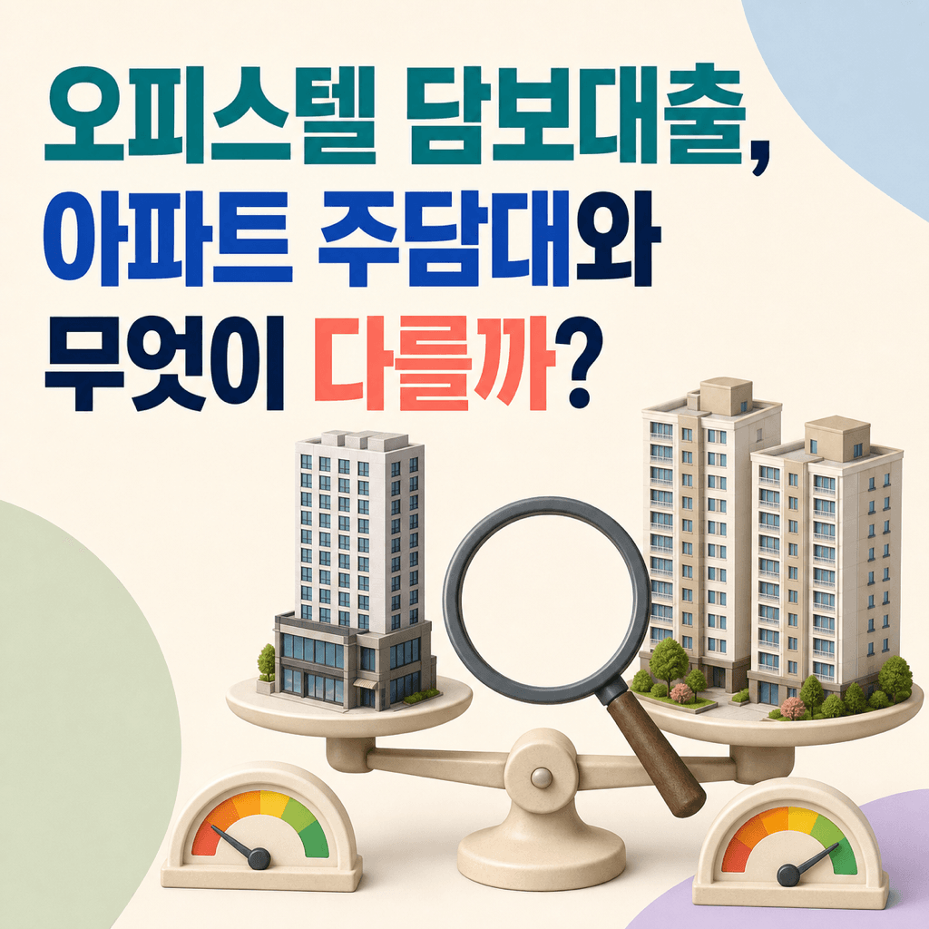 오피스텔 담보대출, 아파트 주담대와 무엇이 다를까? - 뱅크몰 금융정보