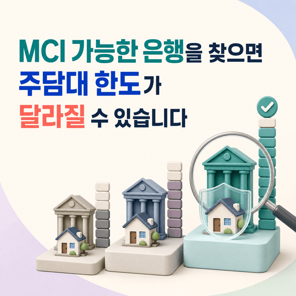 MCI 가능한 은행을 찾으면 주담대 한도가 달라질 수 있습니다 - 뱅크몰 금융정보