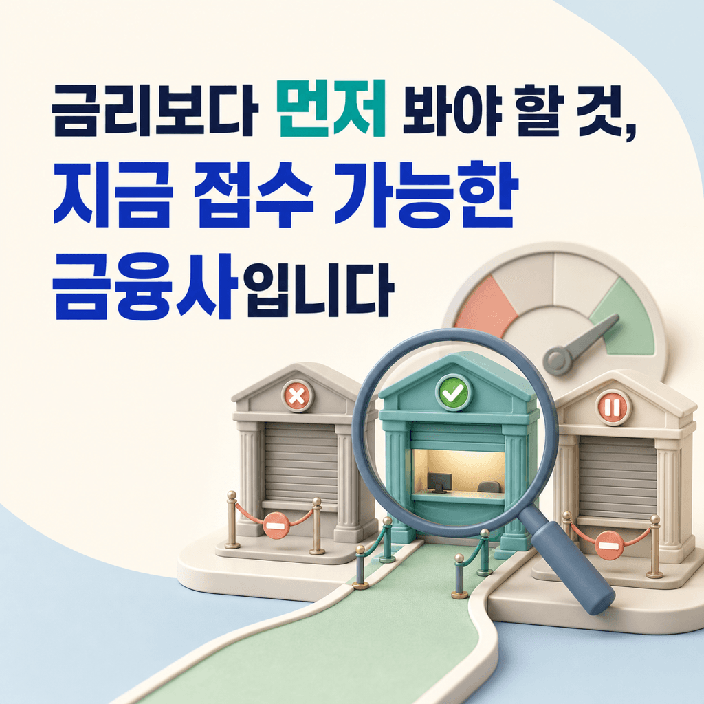 금리보다 먼저 봐야 할 것, 지금 접수 가능한 금융사입니다 - 뱅크몰 금융정보