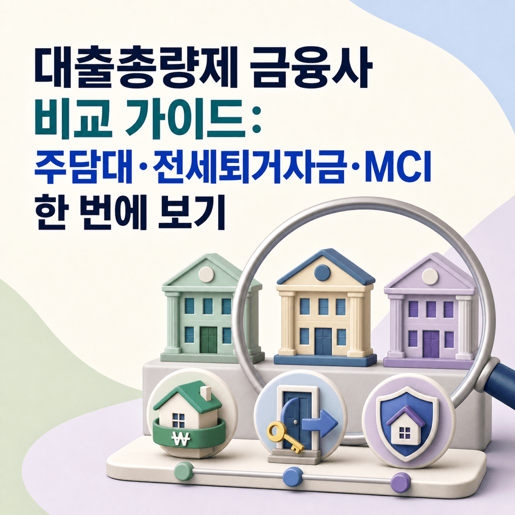 대출총량제 금융사 비교 가이드: 주담대·전세퇴거자금·MCI 한 번에 보기 - 뱅크몰 금융정보
