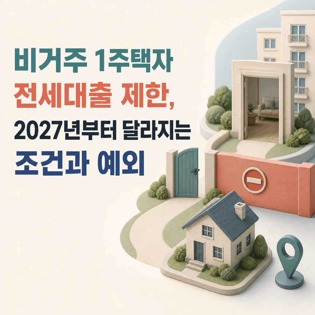 비거주 1주택자 전세대출 제한, 2027년부터 달라지는 조건과 예외 - 뱅크몰 금융정보