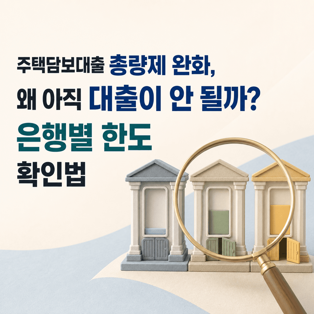 주택담보대출 총량제 완화, 왜 아직 대출이 안 될까? 은행별 한도 확인법 - 뱅크몰 금융정보