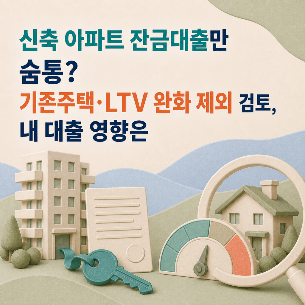 신축 아파트 잔금대출만 숨통? 기존주택·LTV 완화 제외 검토, 내 대출 영향은 - 뱅크몰 금융정보