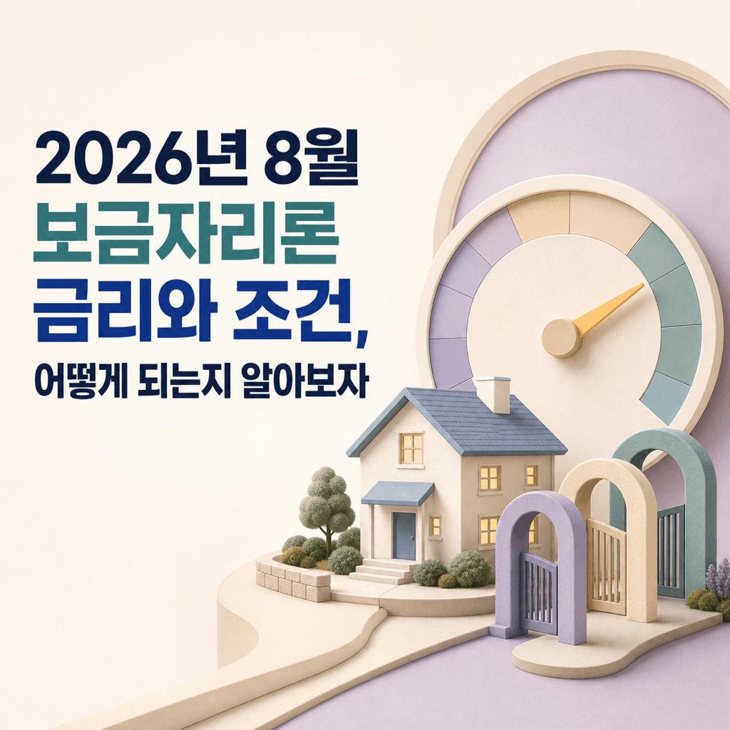 2026년 8월 보금자리론 금리와 조건, 어떻게 되는지 알아보자 - 뱅크몰 금융정보