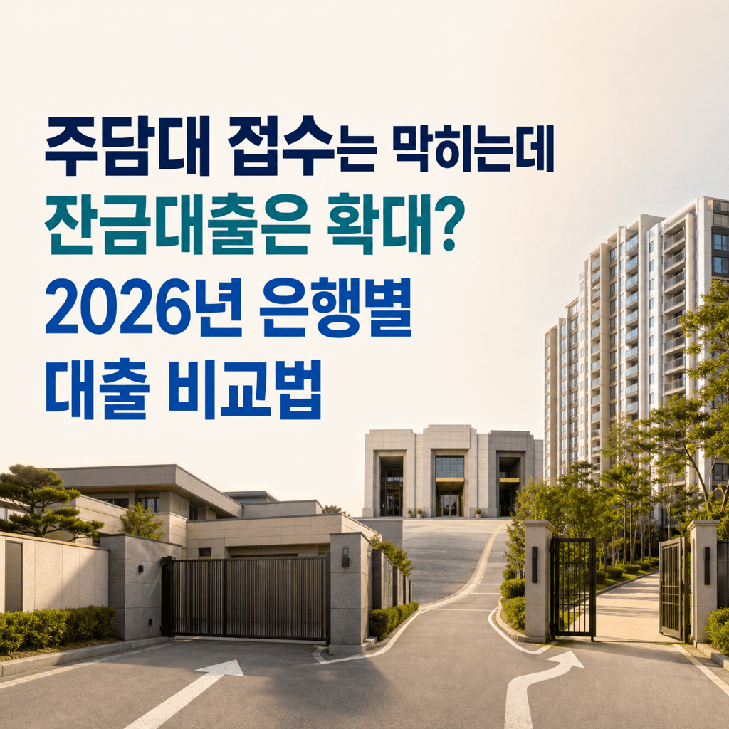 주담대 접수는 막히는데 잔금대출은 확대? 2026년 은행별 대출 비교법 - 뱅크몰 금융정보